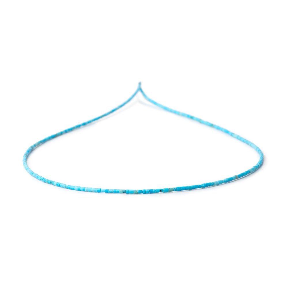 1-1.4mm Turquoise Howlite Hand-Cut Plain Tube Beads 15 inch 300 pieces - Beadsofcambay.com