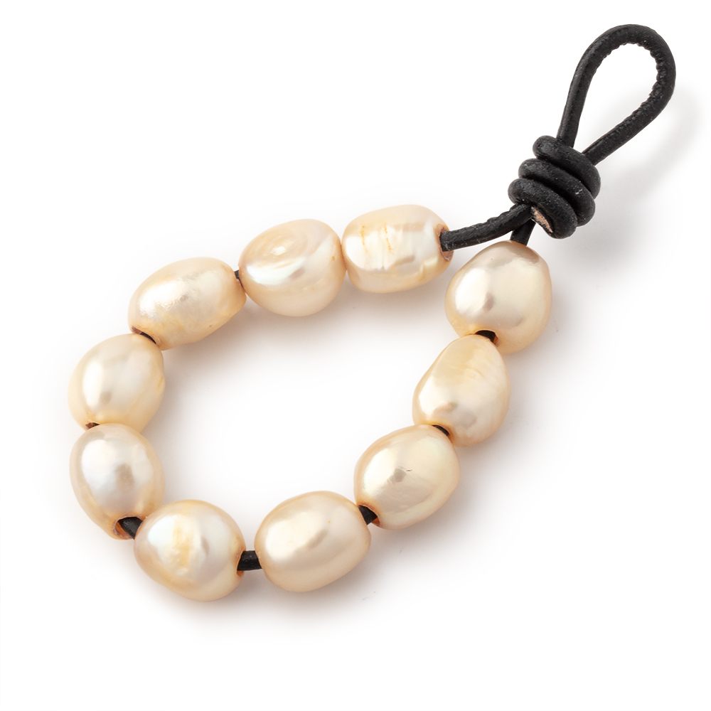 10 - 11mm Butter Yellow Large Hole Baroque Pearls Set of 10 - Beadsofcambay.com