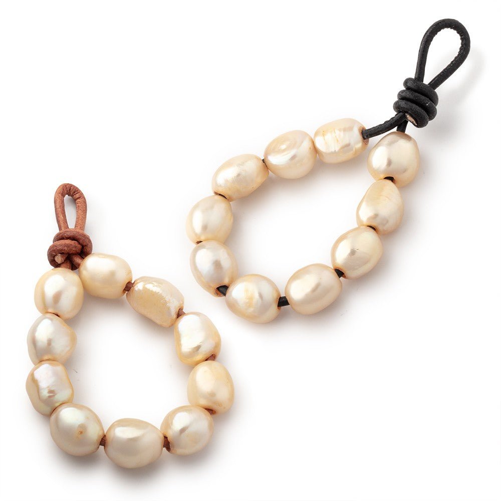 10 - 11mm Butter Yellow Large Hole Baroque Pearls Set of 10 - Beadsofcambay.com