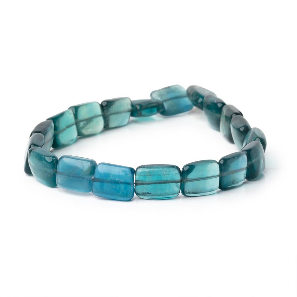 10 - 11mm Shaded Fluorite Plain Rectangle Beads 7.5 inch 17 pieces AA - Beadsofcambay.com