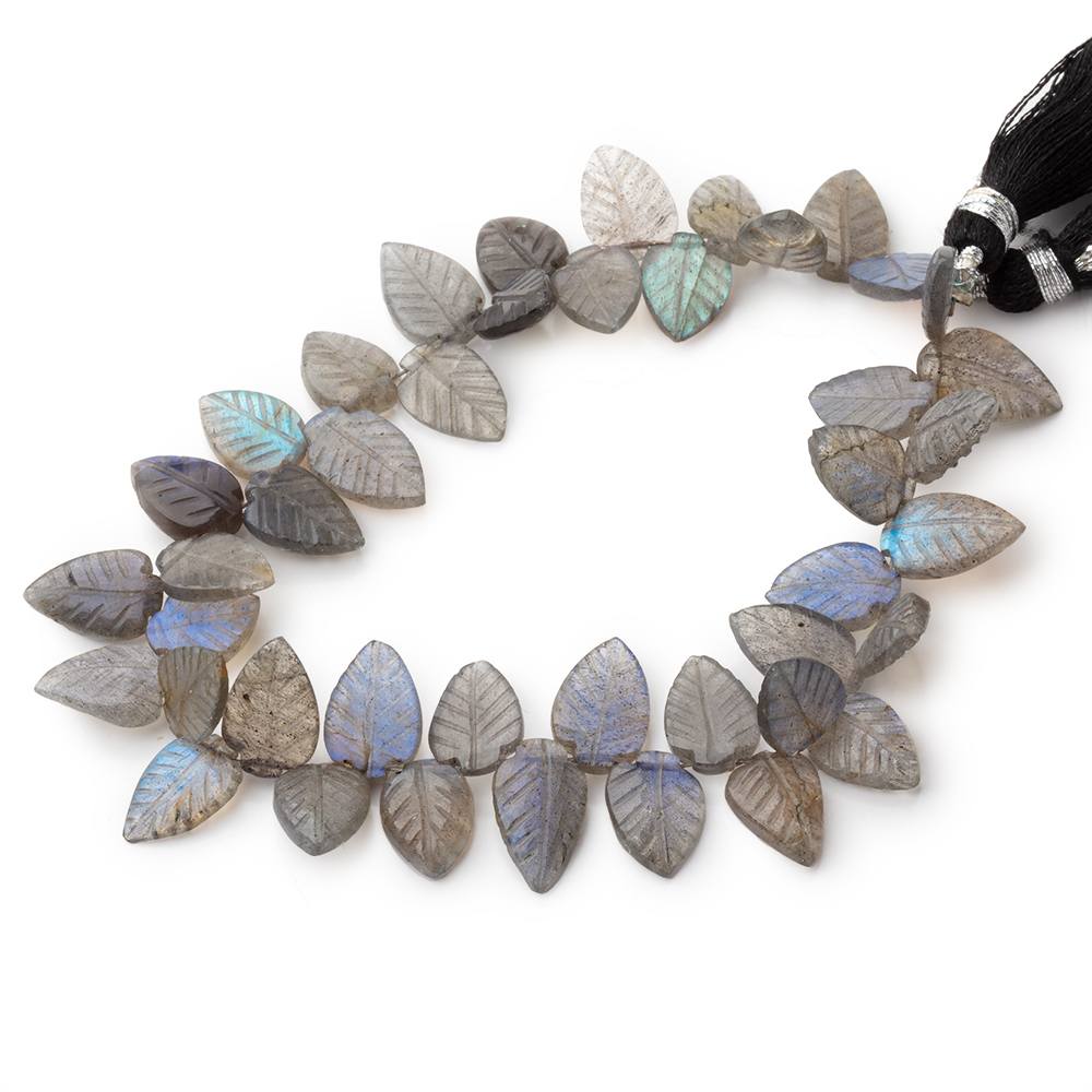 10-13mm Labradorite Carved Leaf Beads 7 inch 40 pieces AA - Beadsofcambay.com