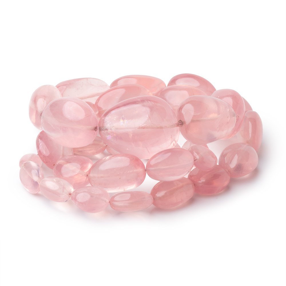 10-23mm Rose Quartz Plain Nugget Beads 18 inch 30 pieces AA - Beadsofcambay.com