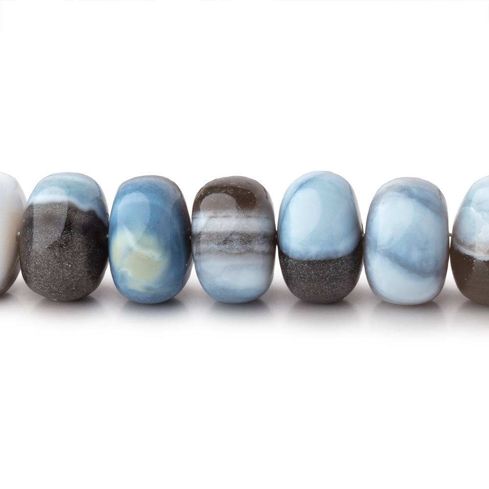 10mm Banded Owyhee Opal Plain Rondelle 17 inch 66 Beads - Beadsofcambay.com