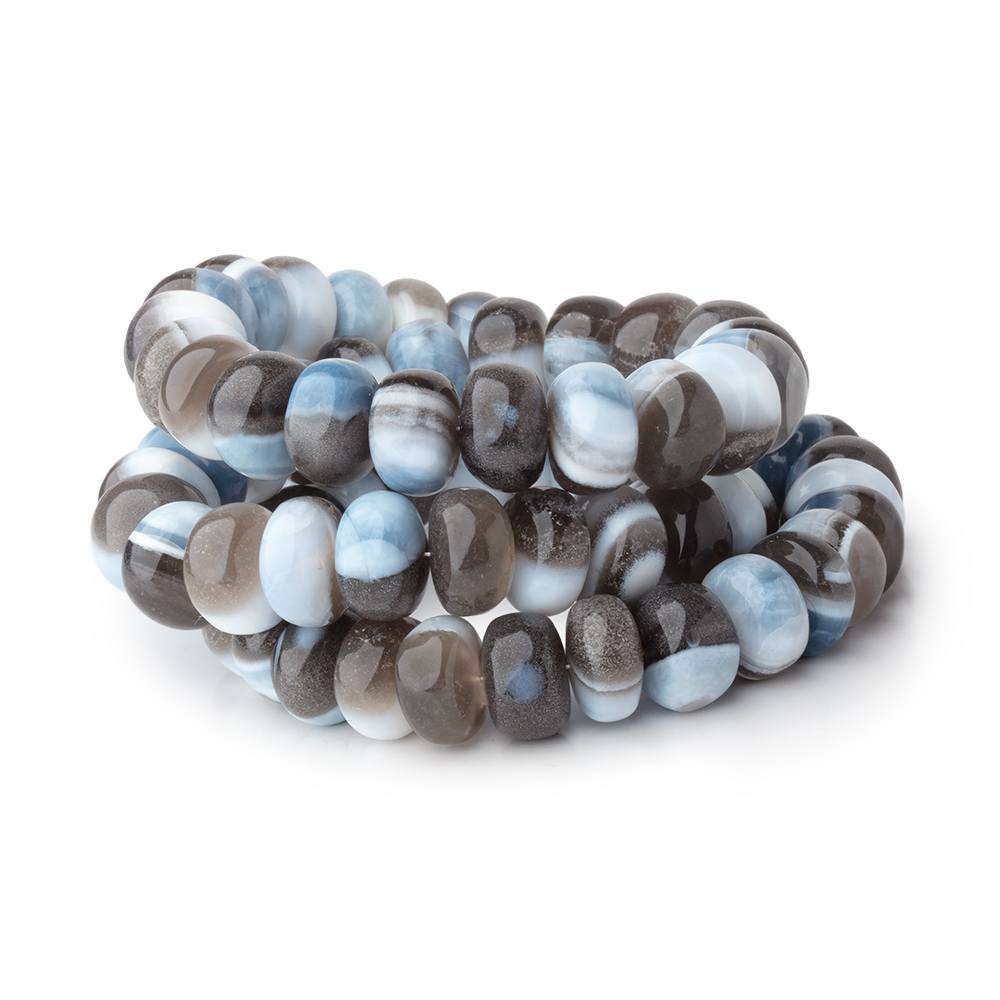 10mm Banded Owyhee Opal Plain Rondelle 17 inch 66 Beads - Beadsofcambay.com