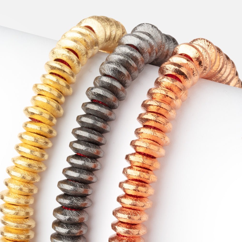 10mm Brushed Large Hole Disc Beads - Beadsofcambay.com