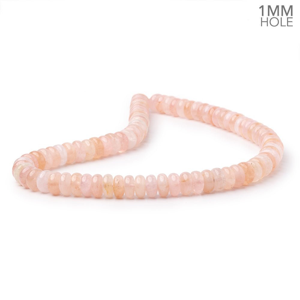 10mm Morganite Plain Rondelle Beads 16 inch 75 pieces AA 1mm hole - Beadsofcambay.com