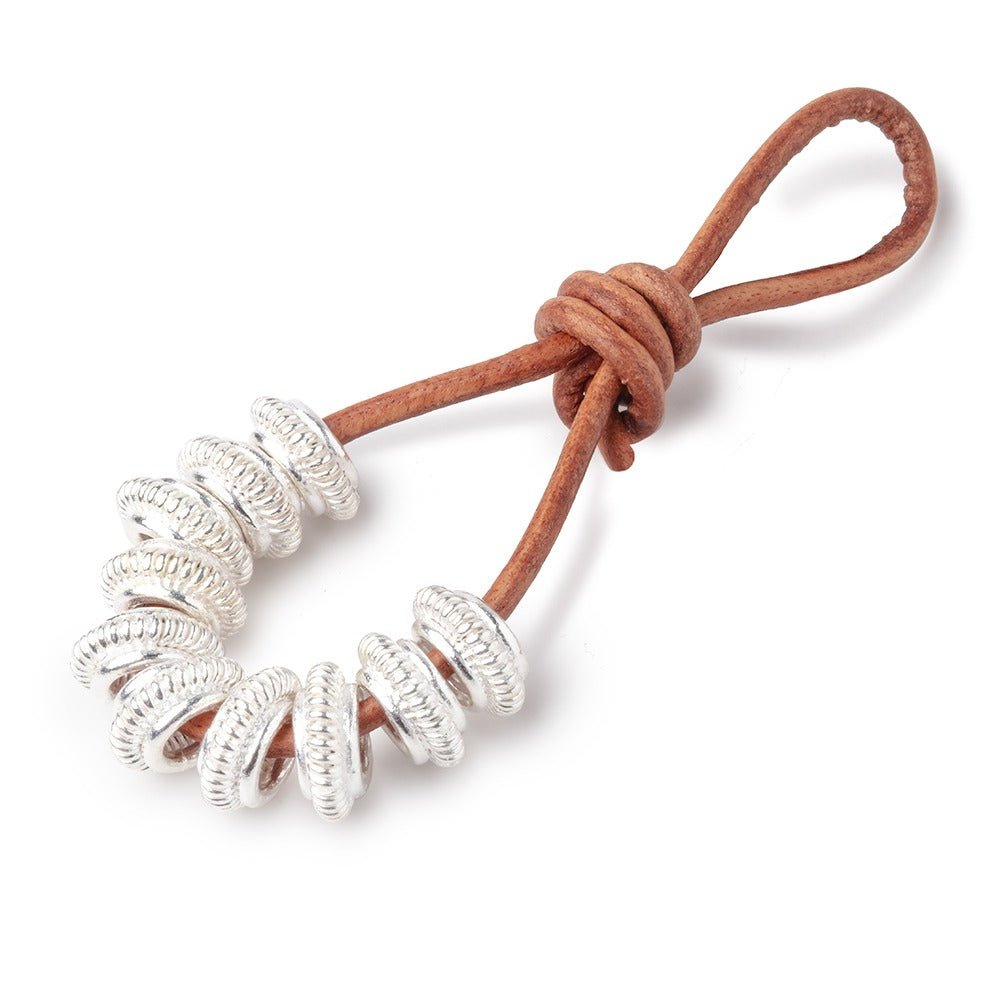 10mm Pinwheel Design Spacer Set of 10 Large Hole Beads - BeadsofCambay.com