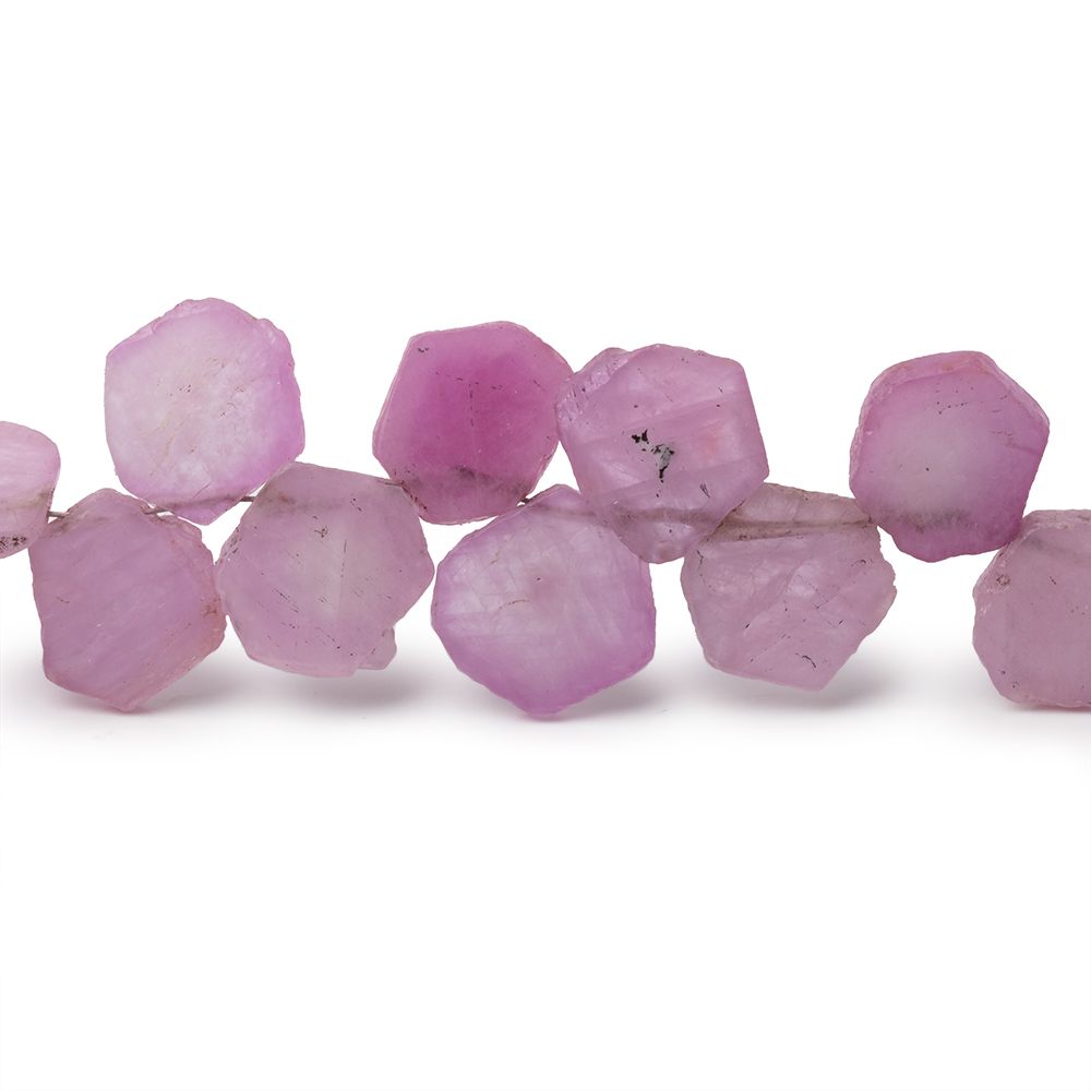 10x10-12x9mm Pink Sapphire Slice Beads 7 inch 28 pieces - Beadsofcambay.com