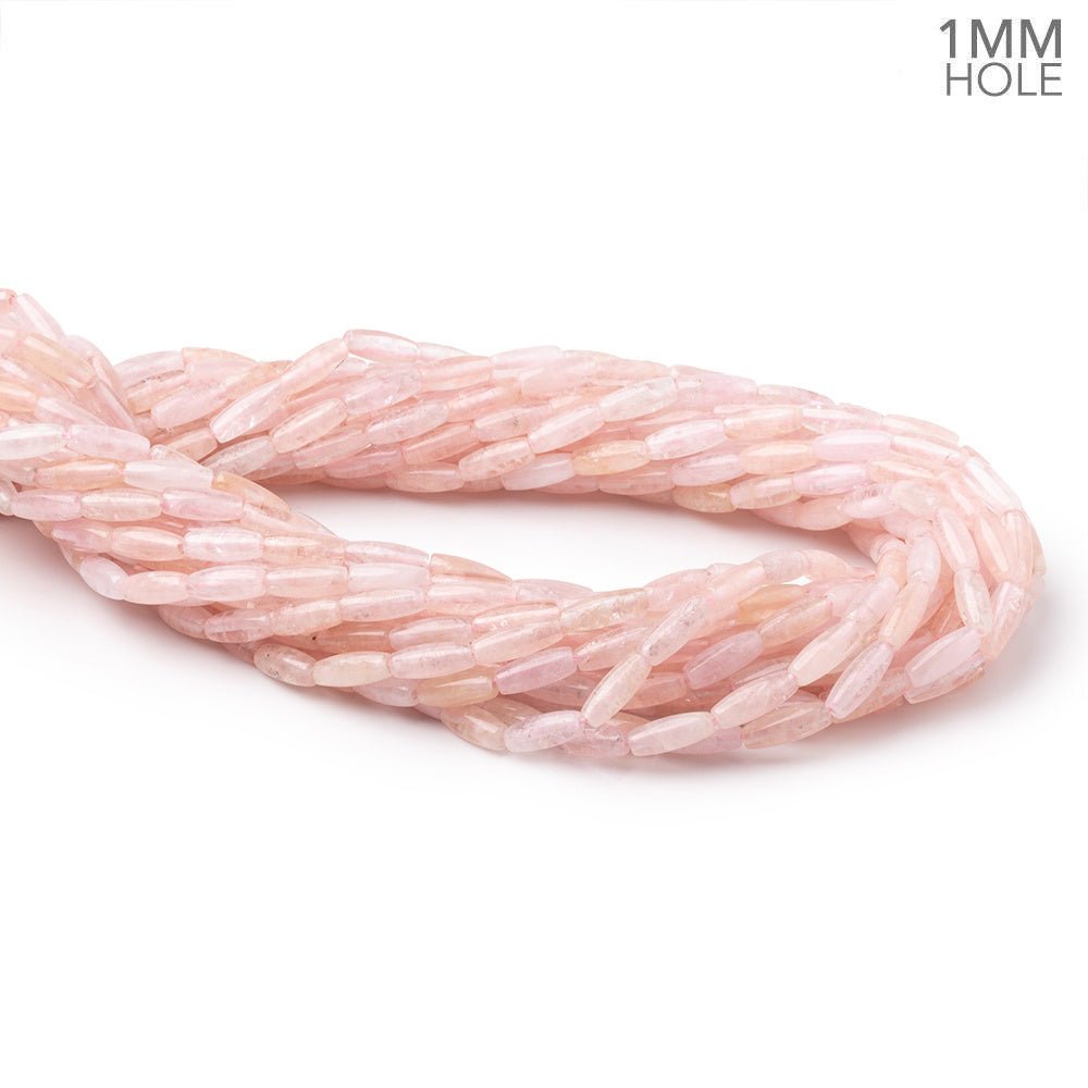 10x4mm Morganite Plain Rice Beads 16 inch 40 pieces 1mm Drill Hole - Beadsofcambay.com