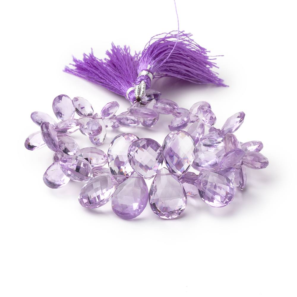 10x7 - 16x12mm Pink Amethyst Faceted Pear 8 inch 53 Beads AAA - Beadsofcambay.com