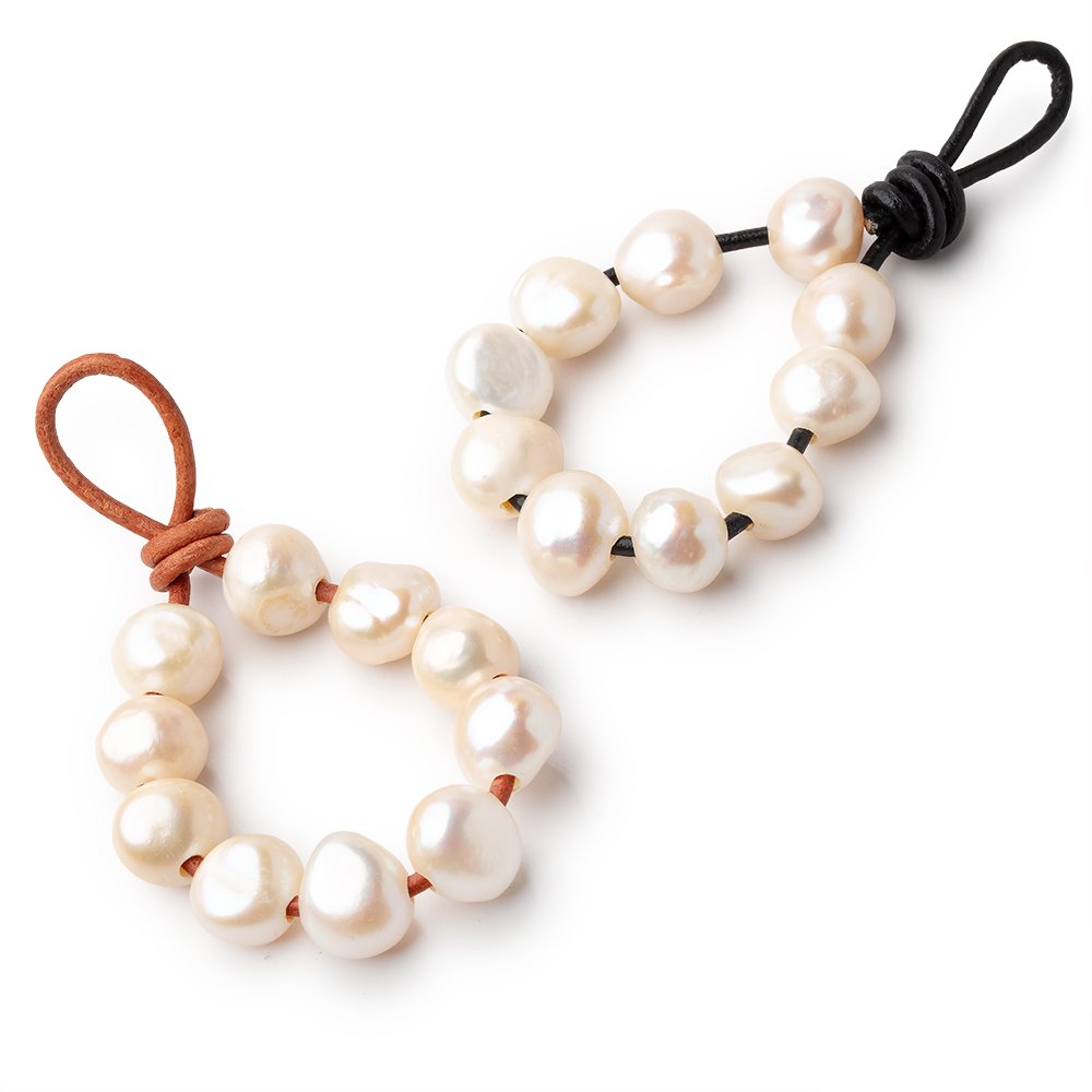11-12.5mm White Large Hole Baroque Pearls Set of 10 - Beadsofcambay.com