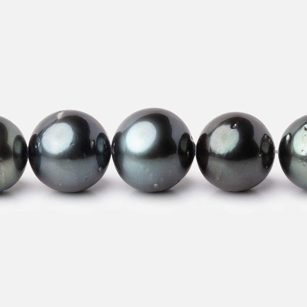 11-13mm Peacock Tahitian Saltwater Pearl Beads 16 inch 35 pieces AA - Beadsofcambay.com