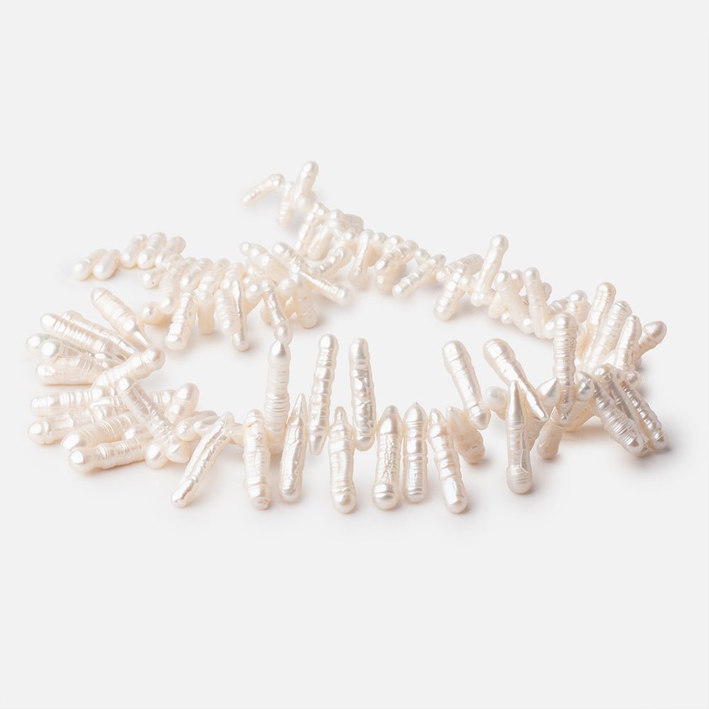 11 - 17mm Cream Top Drill Biwa Freshwater Pearls 16 inch 100 beads AAA - Beadsofcambay.com