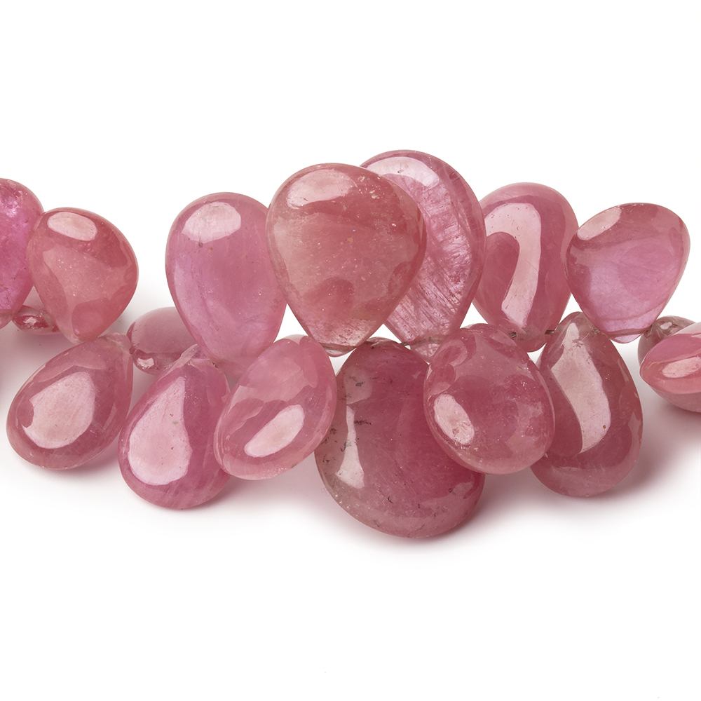 11 - 17mm Ruby Plain Pear Beads 7.5 inch 56 pieces - Beadsofcambay.com