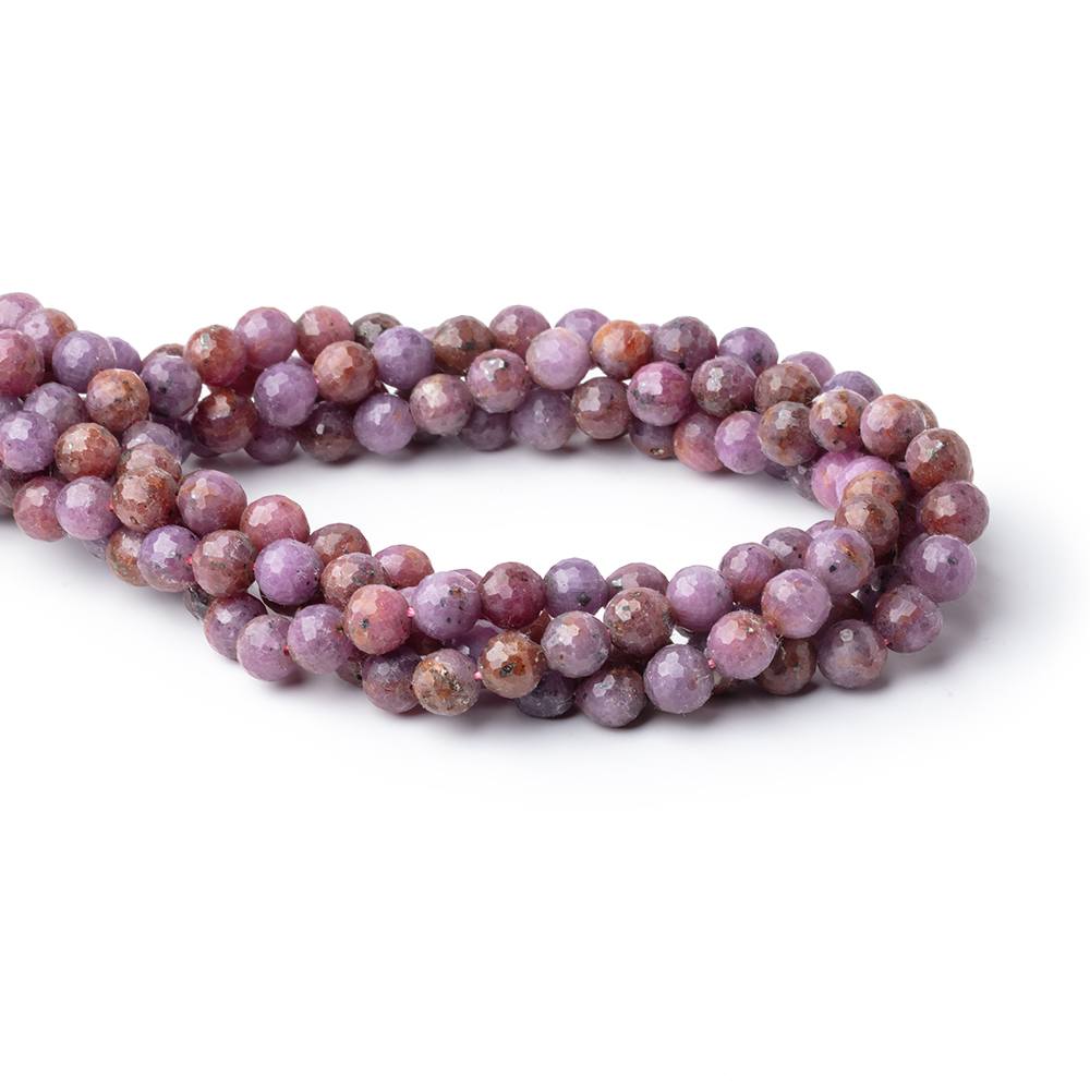 7.5mm Ruby faceted round beads 15.5 inch 50 pieces - BeadsofCambay.com