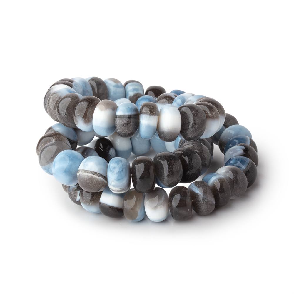 11mm Banded Owyhee Opal Plain Rondelle 17 inch 62 Beads - Beadsofcambay.com