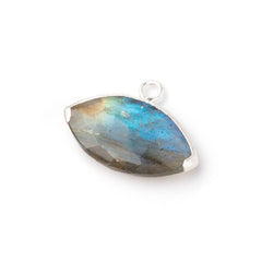 Silver Leaf Gemstone Focal Beads