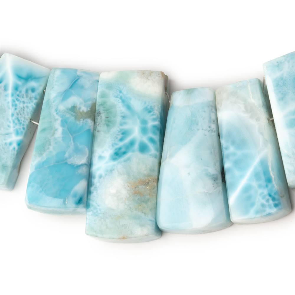 11x7 - 34x14mm Larimar Fancy Shape Collar 33 Beads - Beadsofcambay.com