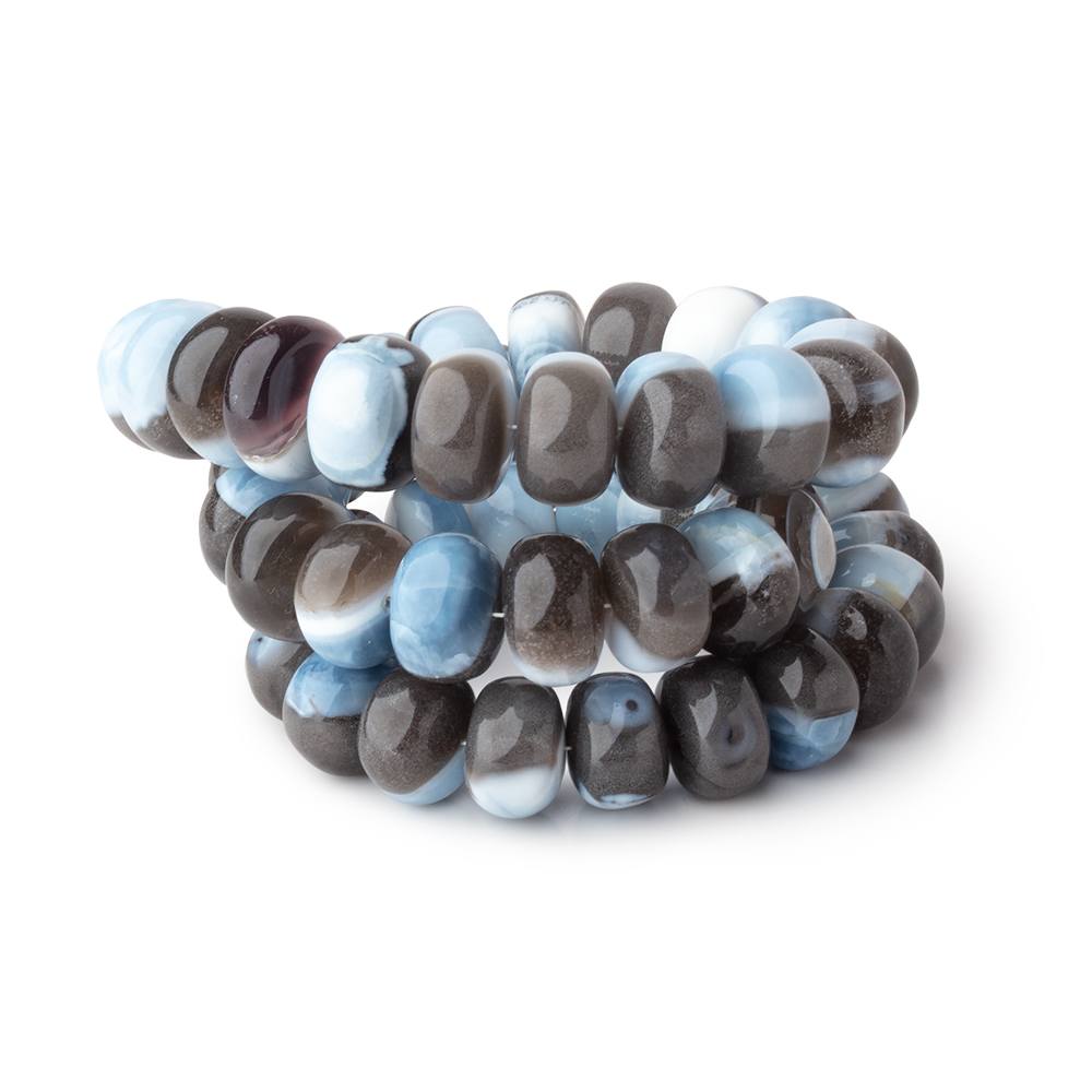 12 - 14mm Banded Owyhee Opal Plain Rondelle 17 inch 54 Beads - Beadsofcambay.com