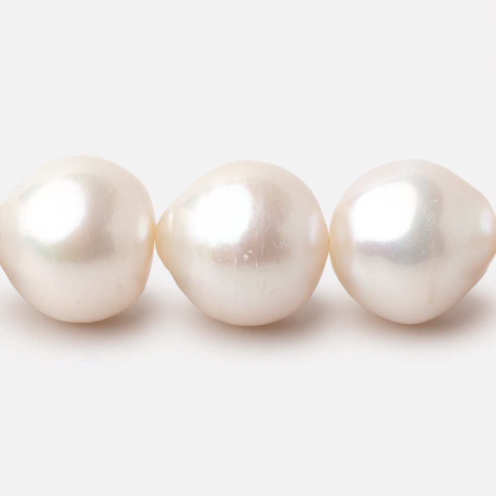 12.5 - 14mm Off White Baroque Freshwater Pearls 16 inch 30 pieces - Beadsofcambay.com