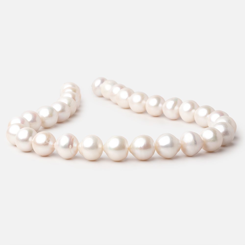 12.5 - 14mm Off White Baroque Freshwater Pearls 16 inch 30 pieces - Beadsofcambay.com