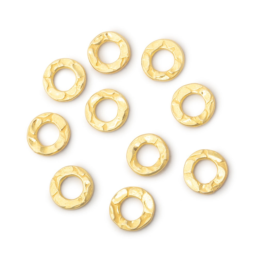 8mm Hammered Jump Ring Set of 10 pieces - BeadsofCambay.com