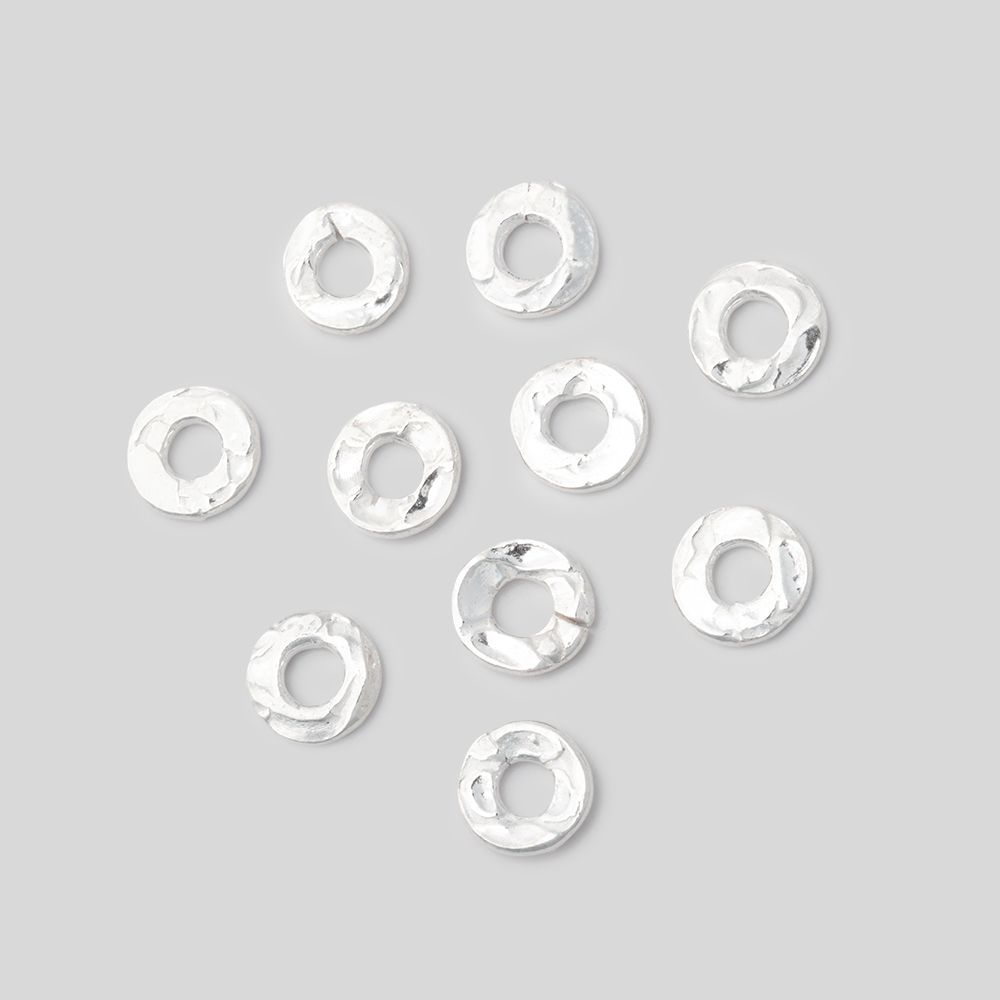 6mm Hammered Jump Ring Set of 10 pieces - BeadsofCambay.com