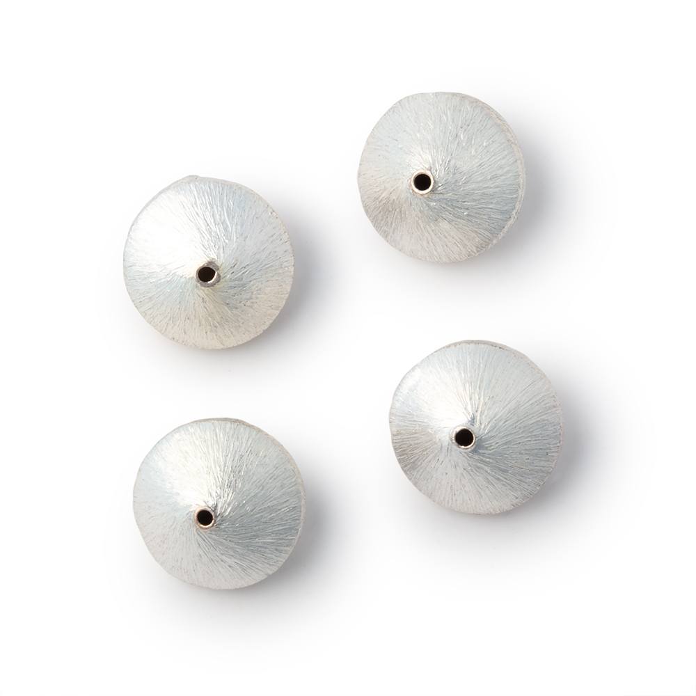 12mm Brushed Disc Bead Set of 4 - Beadsofcambay.com