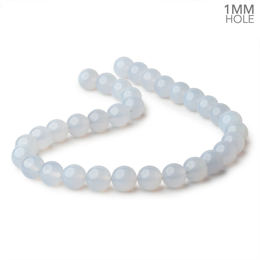 12mm Turkish Blue Chalcedony Plain Round Beads 15.5 inch 32 pieces - Beadsofcambay.com