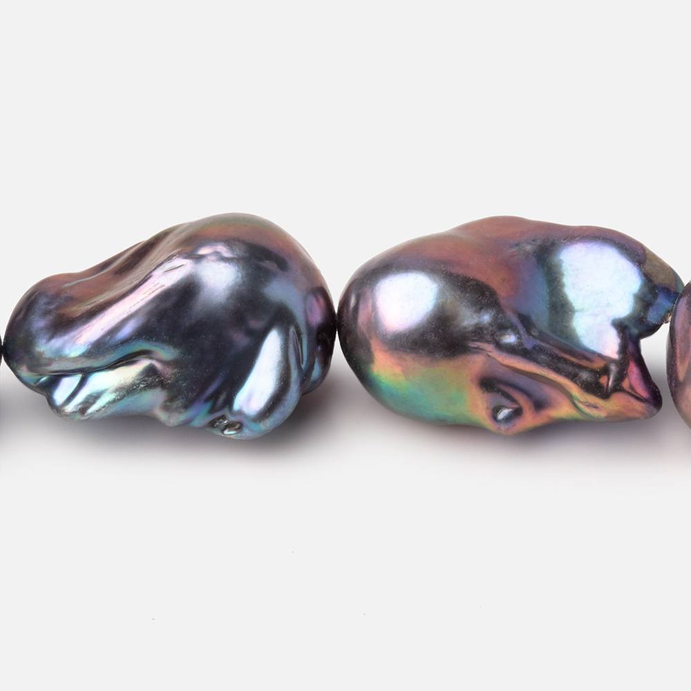 12x22 - 14x24mm Peacock Ultra Baroque Freshwater Pearls 16 inch 17 Beads AA - Beadsofcambay.com