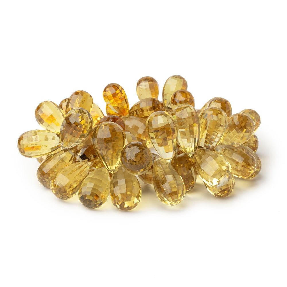12x7 - 19x10mm Honey Quartz Faceted Tear Drop Beads 7.5 inch 55 pieces AA - Beadsofcambay.com