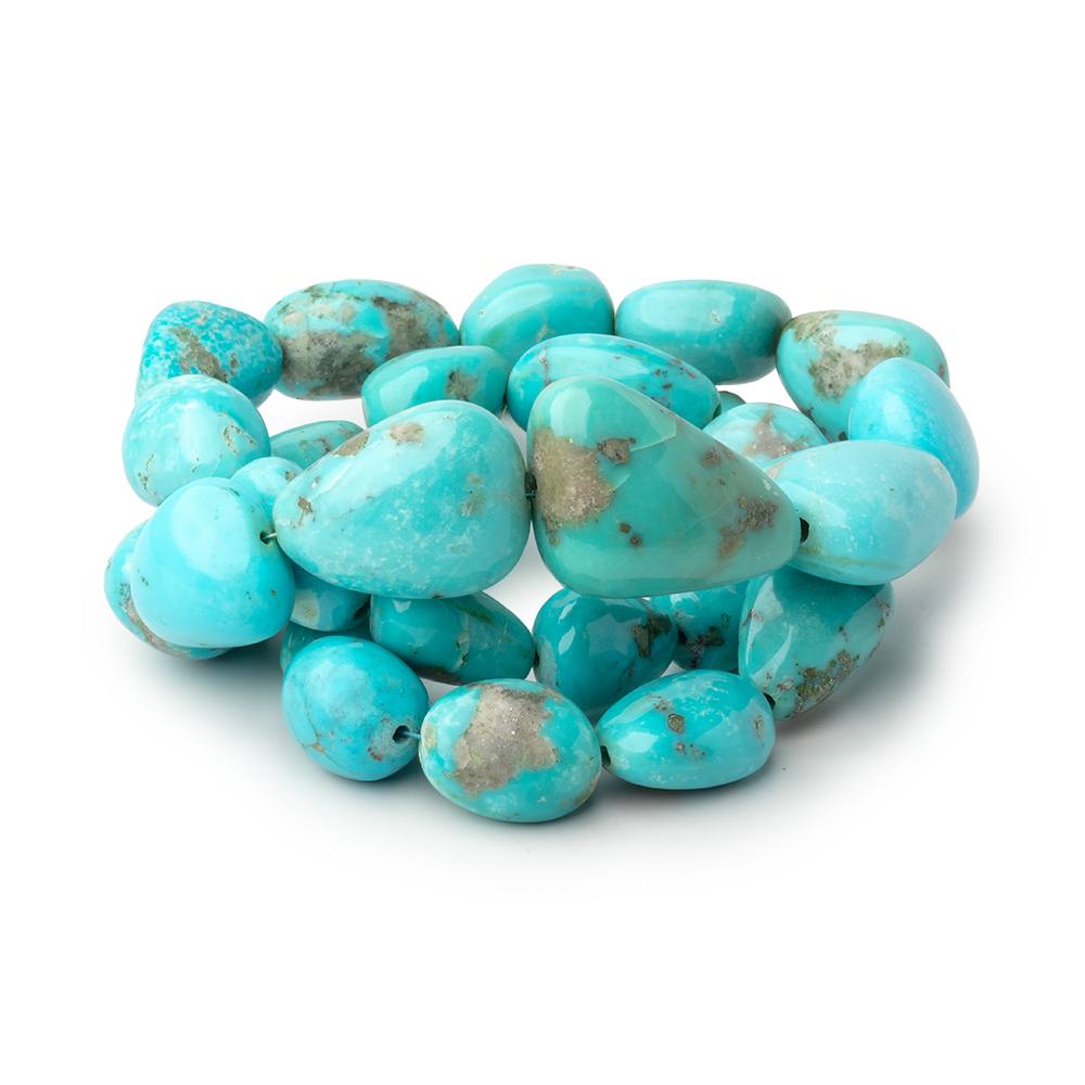 12x8 - 22x16mm Sleeping Beauty Turquoise Plain Nuggets 18 inch 32 Beads AAA - Beadsofcambay.com