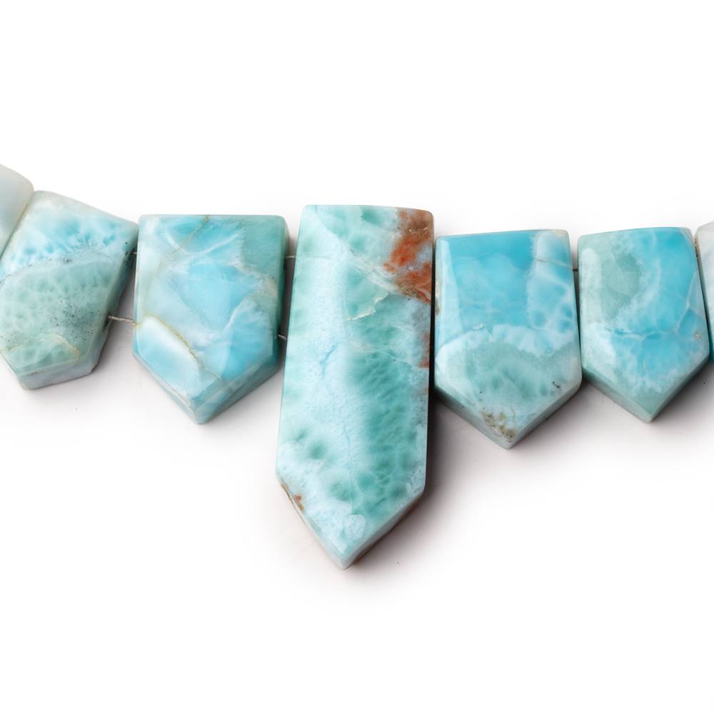 12x8 - 34x13mm Larimar Fancy Shape Collar 25 Beads - Beadsofcambay.com