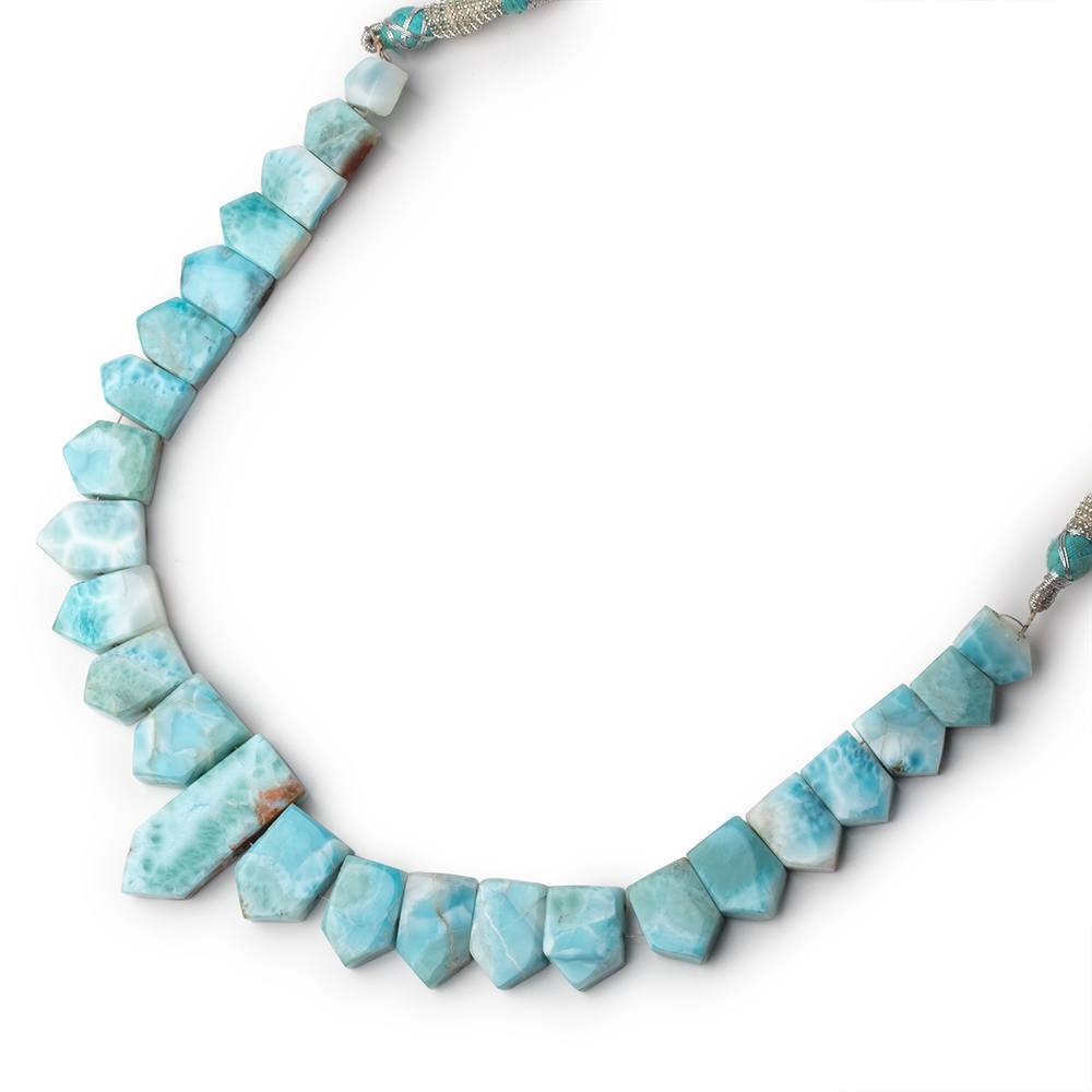 12x8 - 34x13mm Larimar Fancy Shape Collar 25 Beads - Beadsofcambay.com