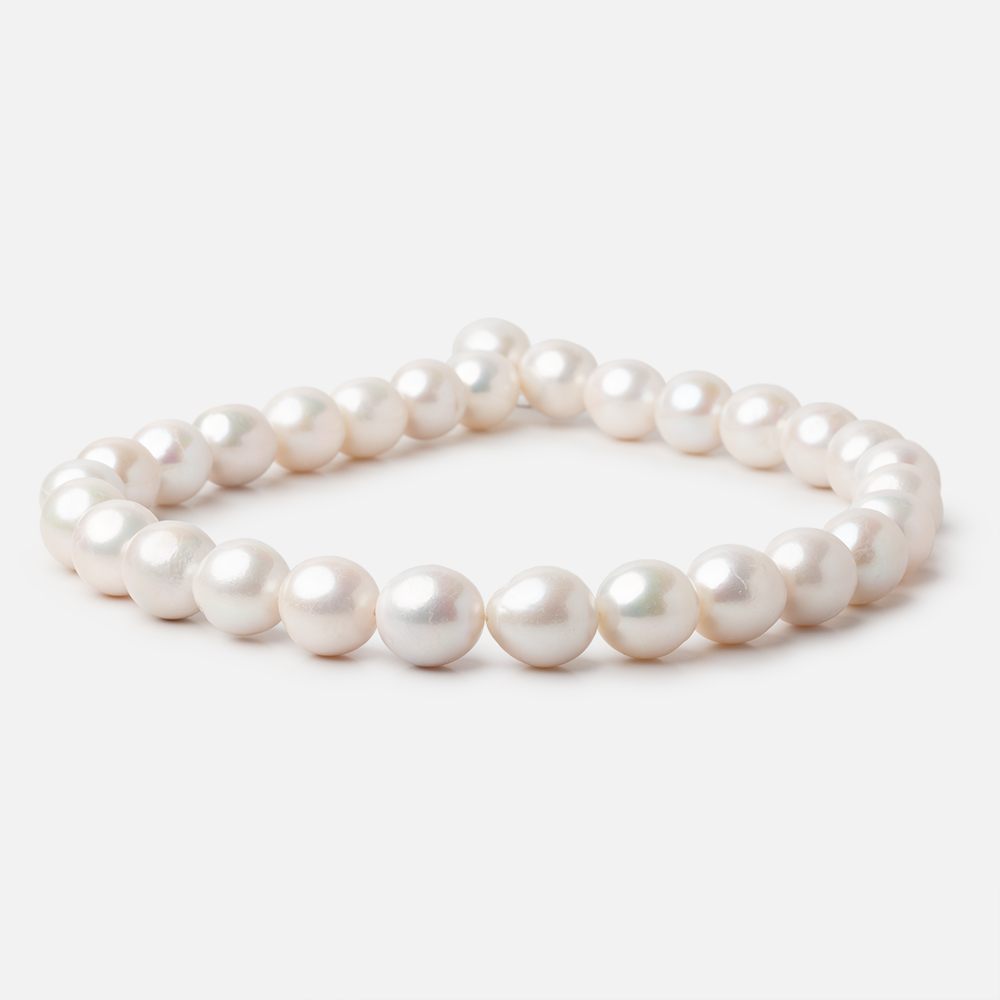 13 - 14.5mm Off White Baroque Freshwater Pearls 16 inch 29 pieces - Beadsofcambay.com