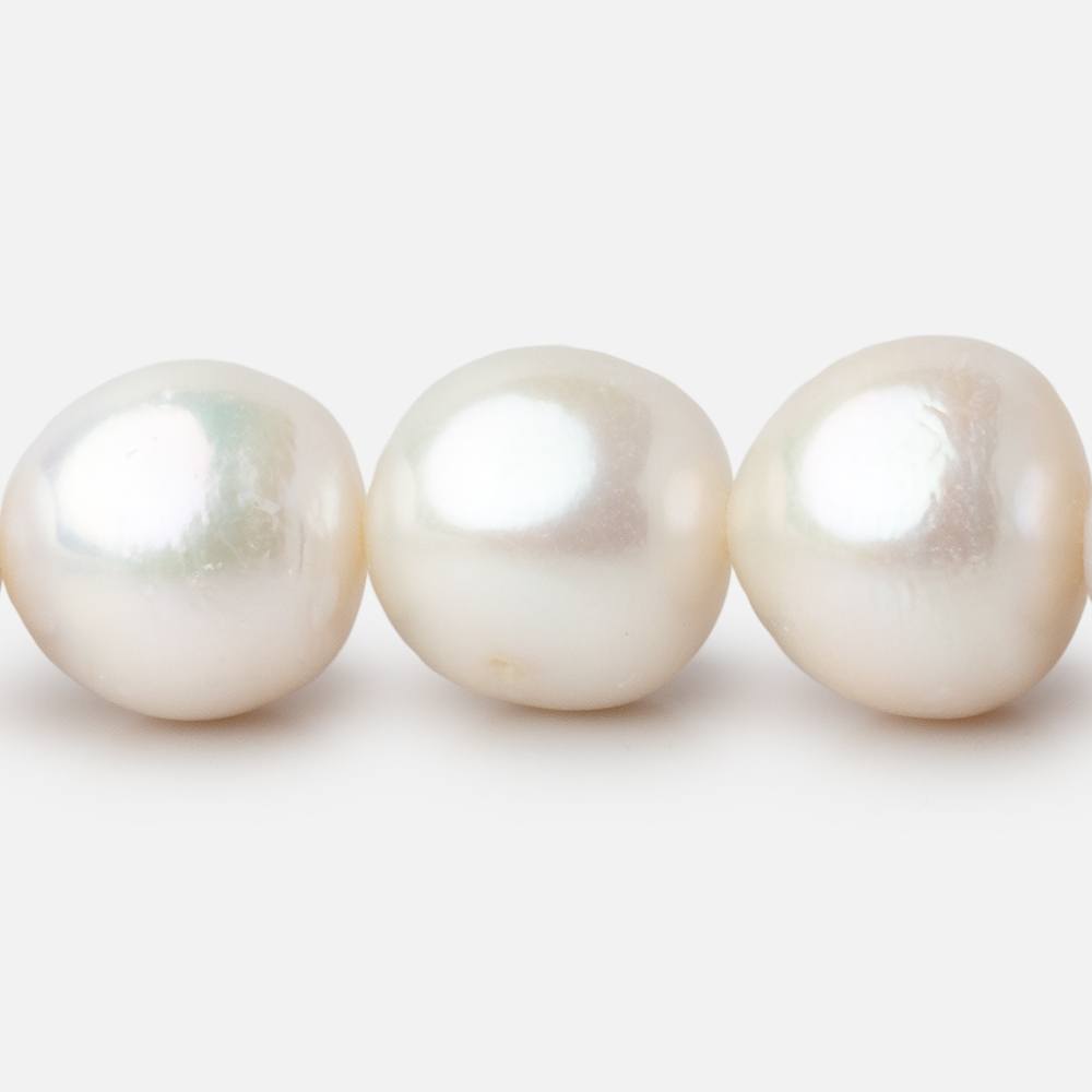 13 - 14mm White Baroque Freshwater Pearls 16 inch 31 Beads AA - Beadsofcambay.com