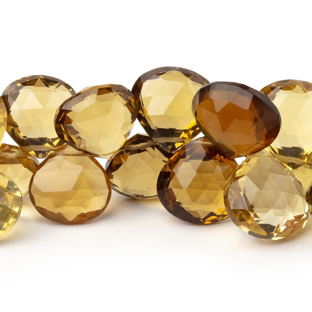 13 - 16.5mm Multi Quartz Faceted Heart Beads 8 inch 36 pieces - Beadsofcambay.com