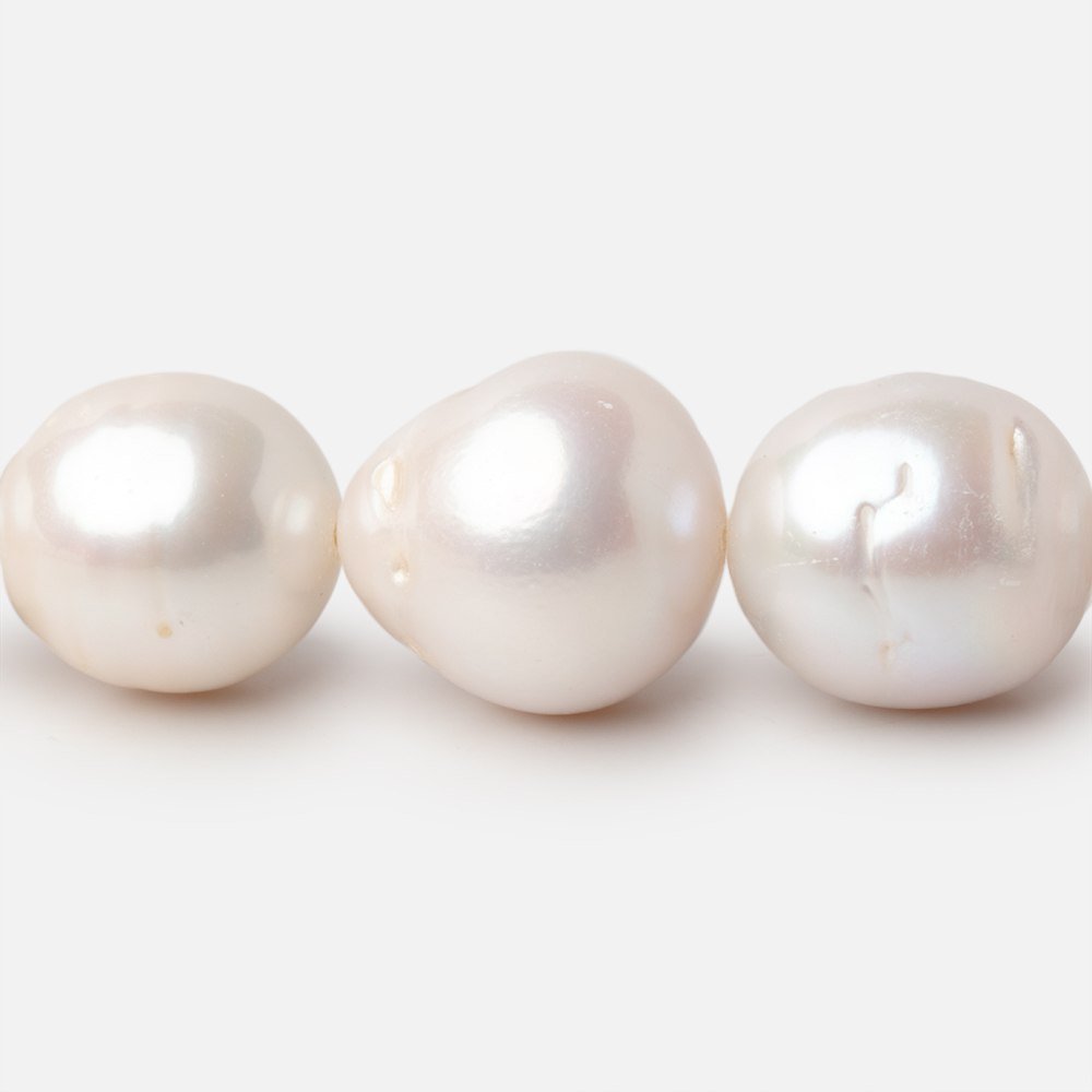 13 - 16mm Off White Baroque Freshwater Pearls 16 inch 29 pieces - Beadsofcambay.com