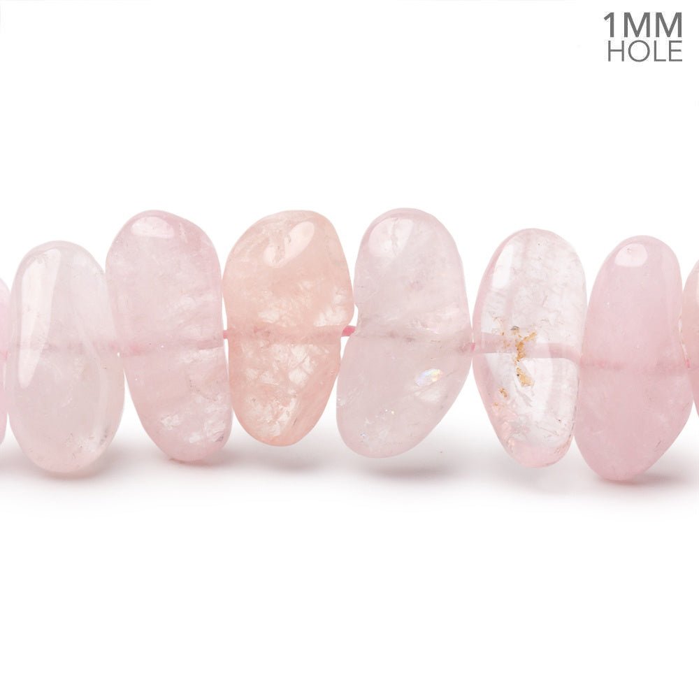 13 - 20mm Morganite Plain Nugget 15.5 inch 35 Beads 1mm Drill Hole - Beadsofcambay.com