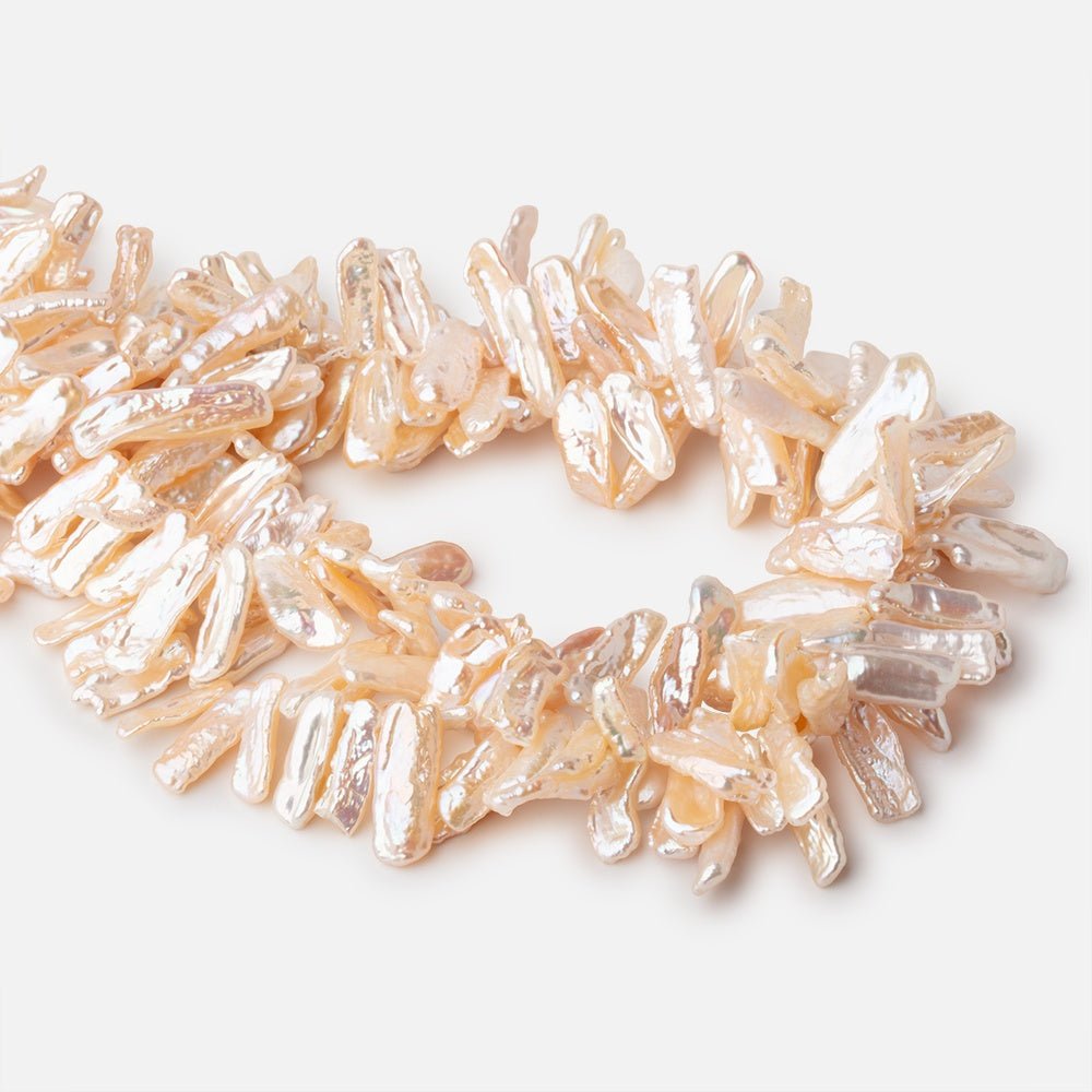 13 - 21mm Peach Top Drill Biwa Pearls 15.5 inch 84 beads AAA - Beadsofcambay.com