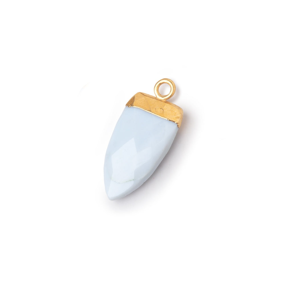 20x10mm Gold Leafed Owyhee Blue Opal faceted Point Pendant 1 piece - BeadsofCambay.com