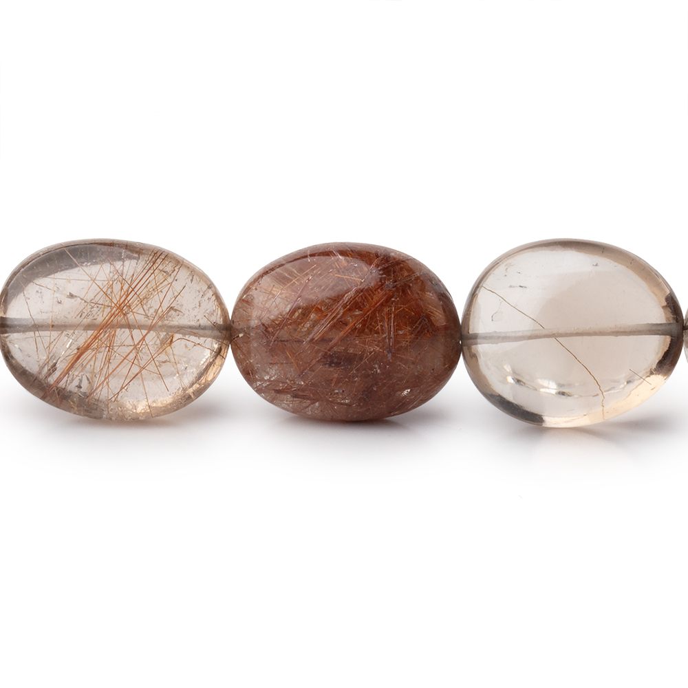 16.5x13.5-18x14mm Rutilated Quartz Plain Oval 16 inch 23 Beads - BeadsofCambay.com