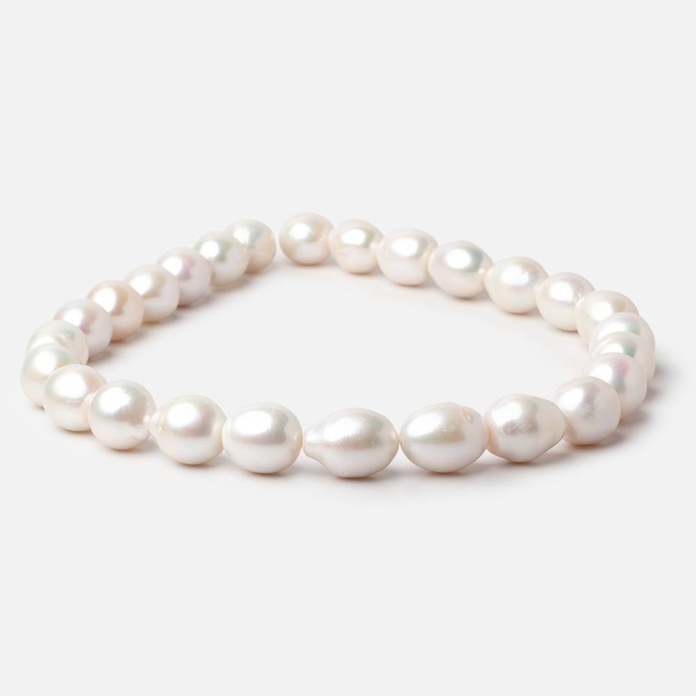 13mm Off White Baroque Freshwater Pearls 16.5 inch 26 pieces - Beadsofcambay.com