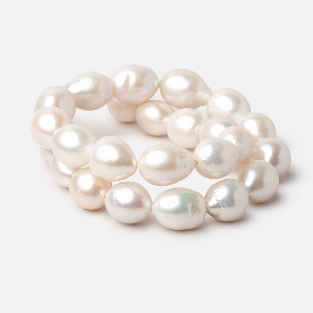 13mm Off White Baroque Freshwater Pearls 16.5 inch 26 pieces - Beadsofcambay.com