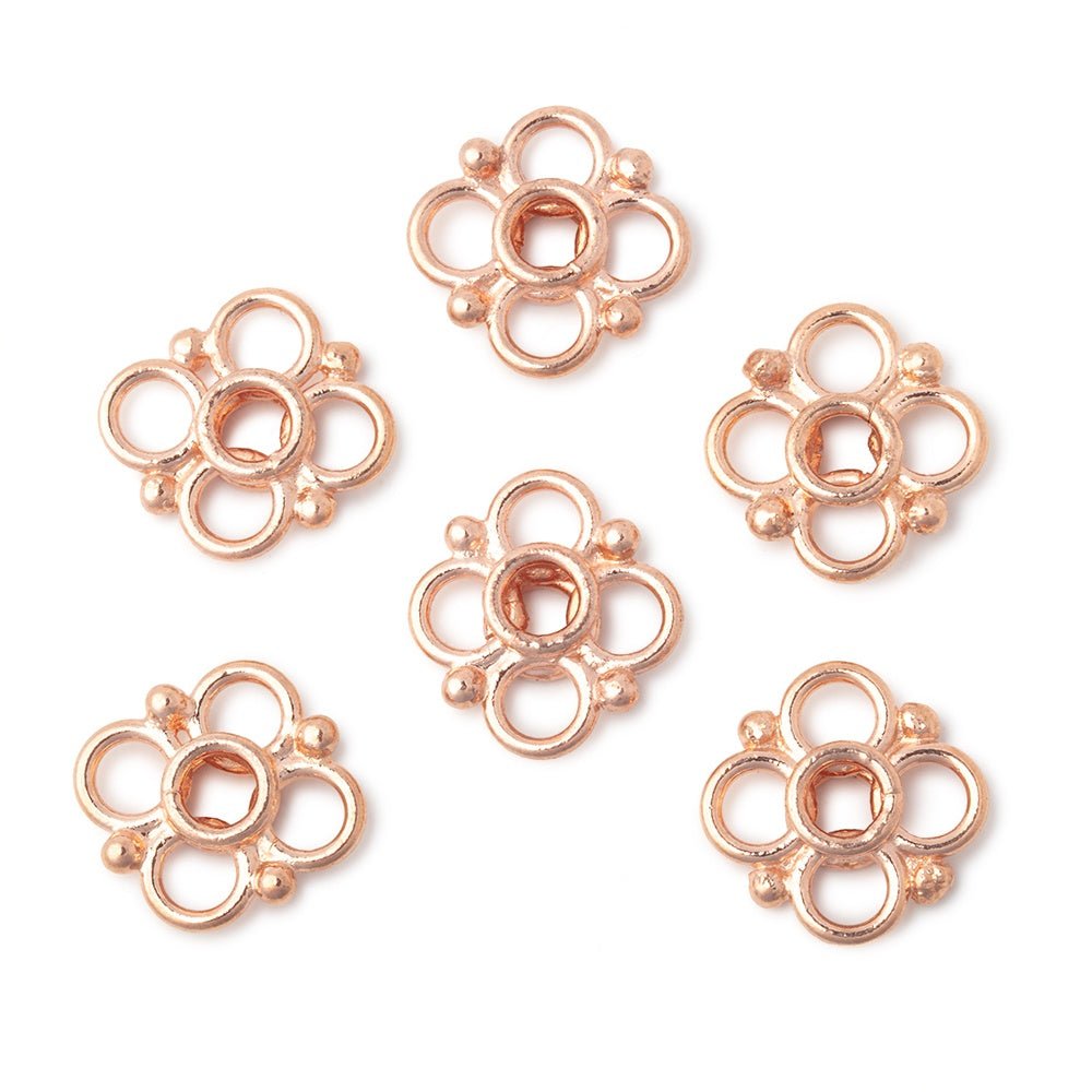 13mm Quatrefoil with 2mm Large Hole Spacer Set of 6 Pieces - Beadsofcambay.com