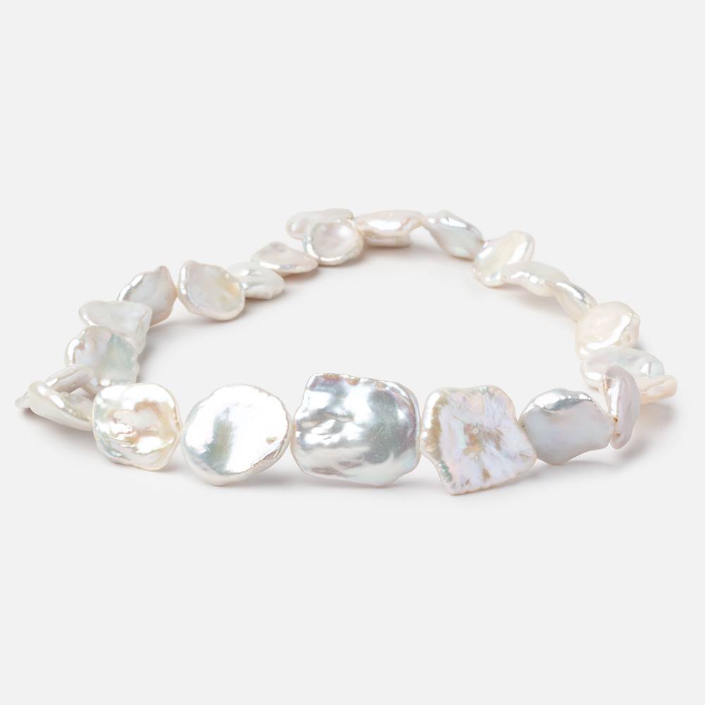 13x11 - 23x18mm Cream Keshi Freshwater Pearls 16 inch 24 beads AA - Beadsofcambay.com