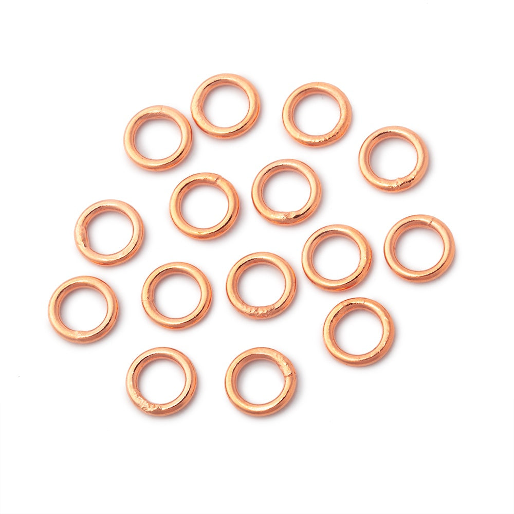 7mm Copper Closed Jump Ring Set of 50 pieces - BeadsofCambay.com