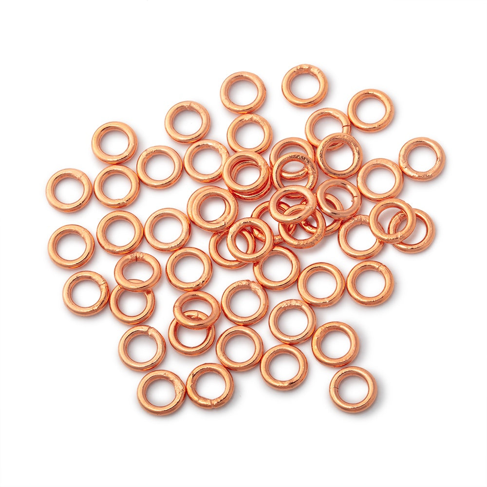 6mm Copper Closed Jump Ring Set of 50 pieces - BeadsofCambay.com