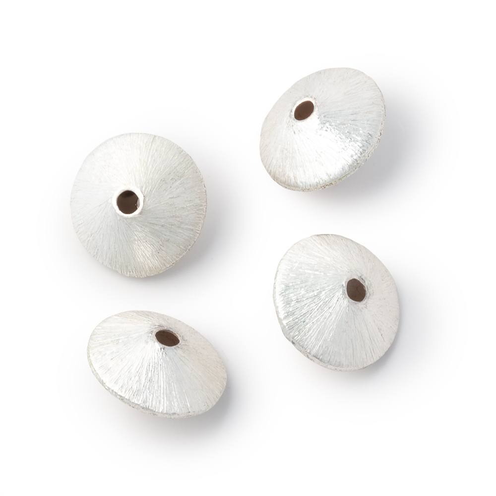 14mm Brushed Disc Bead Set of 4 - Beadsofcambay.com