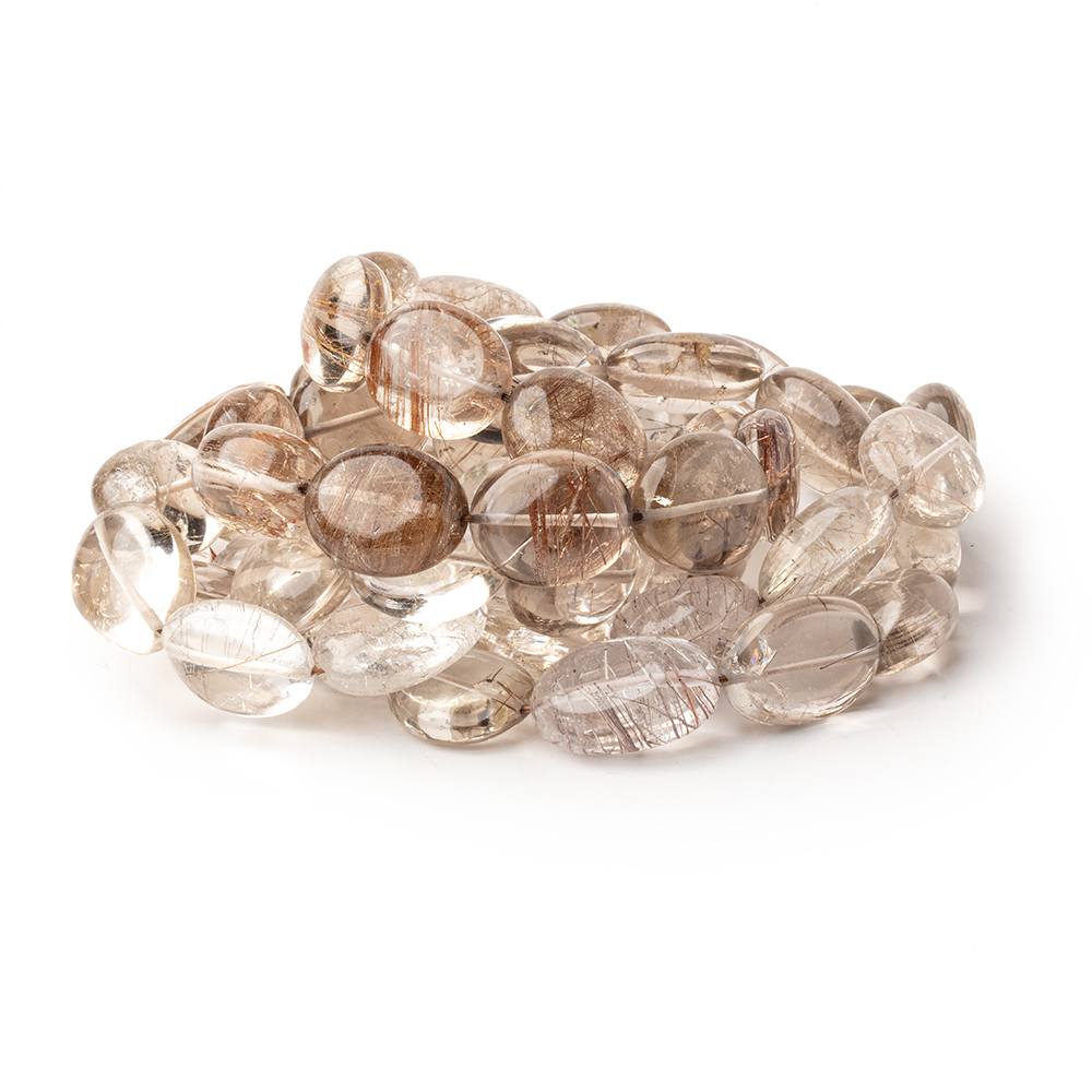 14x12 - 16x13mm Rutilated Quartz Plain Oval Beads 16 inch 27 pieces - Beadsofcambay.com